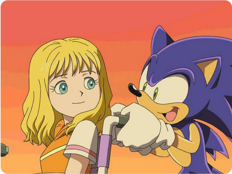 Sonic pushing girl Blank Meme Template