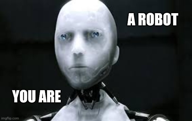 A ROBOT YOU ARE | image tagged in i robot sonny | made w/ Imgflip meme maker