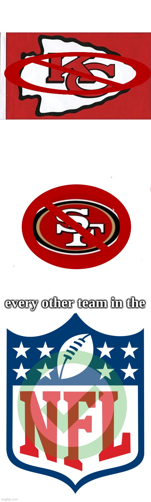 every other team in the | image tagged in the kansas city chiefs,49ers,nfl logo | made w/ Imgflip meme maker