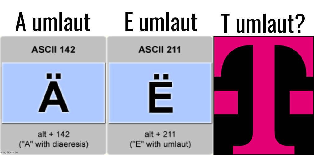 I will be surprised if someone gets this joke | T umlaut? E umlaut; A umlaut | made w/ Imgflip meme maker