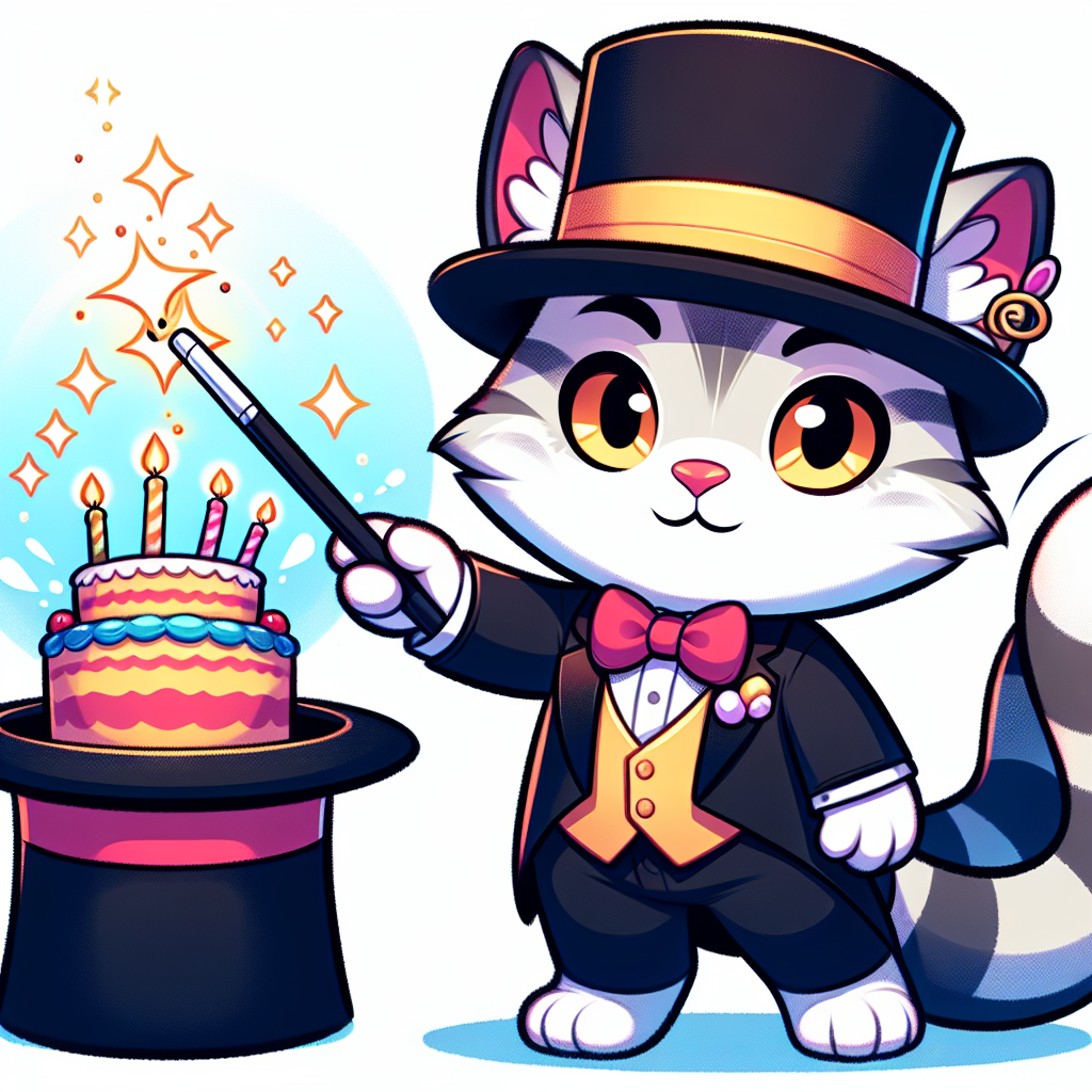 High Quality Magic Cat Birthday Cake Blank Meme Template