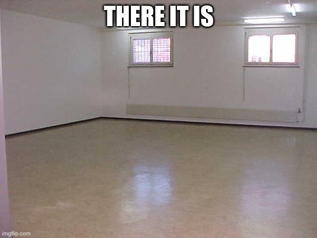 Empty Room | THERE IT IS | image tagged in empty room | made w/ Imgflip meme maker