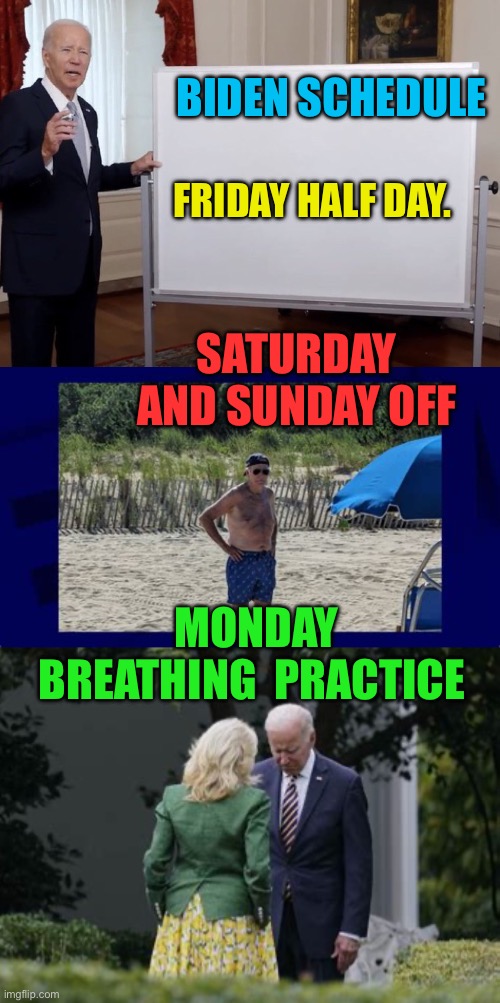 It’s not about age, it’s about mental cognition. | BIDEN SCHEDULE; FRIDAY HALF DAY. SATURDAY AND SUNDAY OFF; MONDAY BREATHING  PRACTICE | image tagged in bidenomics,biden,democrats,dementia,msm lies | made w/ Imgflip meme maker