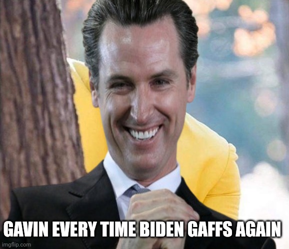 GAVIN EVERY TIME BIDEN GAFFS AGAIN | image tagged in gavin,california,governor | made w/ Imgflip meme maker
