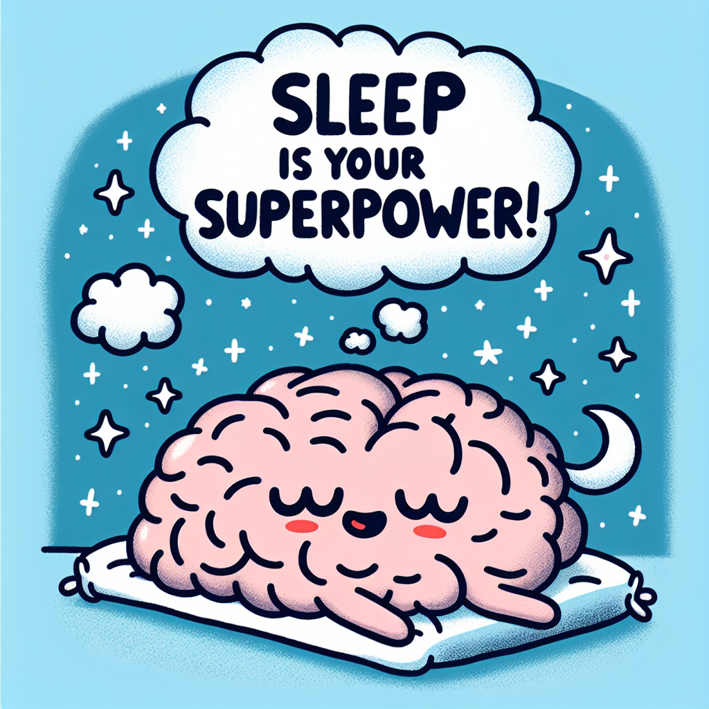 High Quality A cartoon brain sleeping soundly with a thought bubble filled wi Blank Meme Template