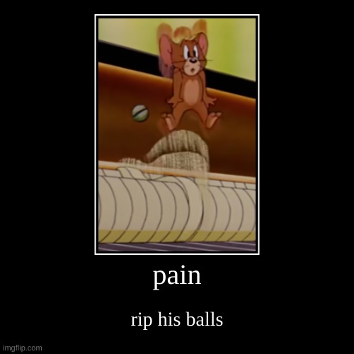 pain | pain | rip his balls | image tagged in funny,demotivationals | made w/ Imgflip demotivational maker