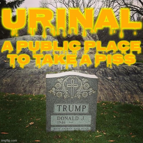I AM GOING TO PISS ON YOUR GRAVE -  BET YOUR LIFE ON THAT | URINAL; A PUBLIC PLACE TO TAKE A PISS | image tagged in urinal,restroom,lavatory,latrine,toilet,outhouse | made w/ Imgflip meme maker