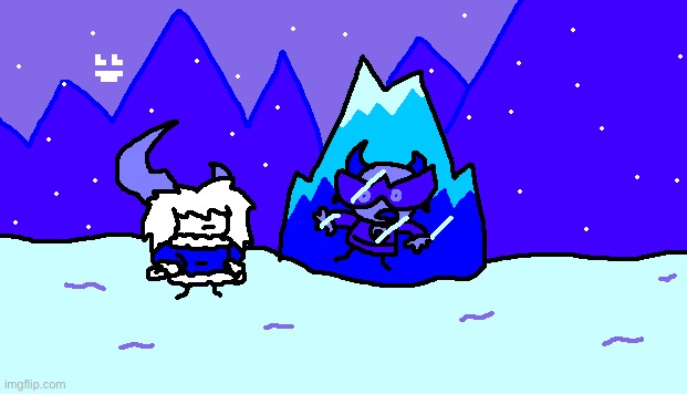 The frozen volcano | image tagged in drawing | made w/ Imgflip meme maker