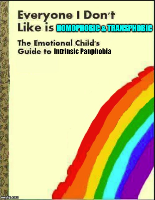 Transgender Science | HOMOPHOBIC & TRANSPHOBIC; Intrinsic Panphobia | image tagged in everyone i don't like blank book,transgender,transphobic,homophobia,cultural marxism,hunter biden | made w/ Imgflip meme maker