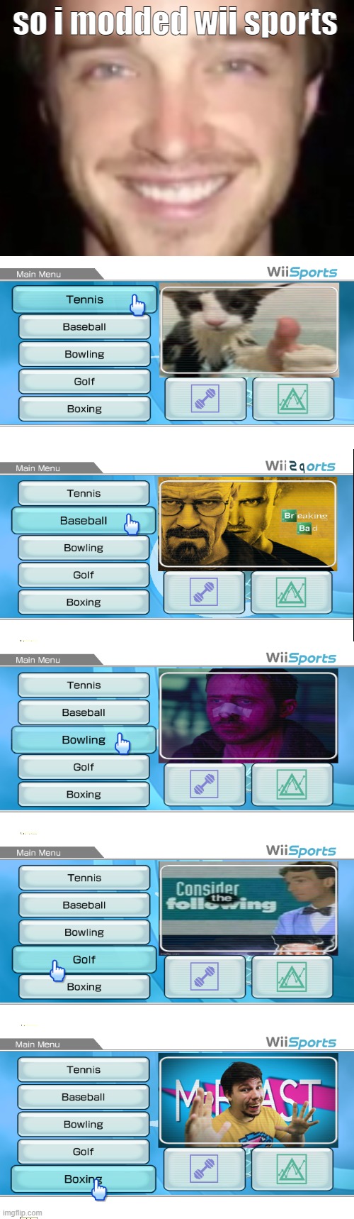 first it was deltarune now it's this; I'm getting stronger | so i modded wii sports | image tagged in jesse painman | made w/ Imgflip meme maker