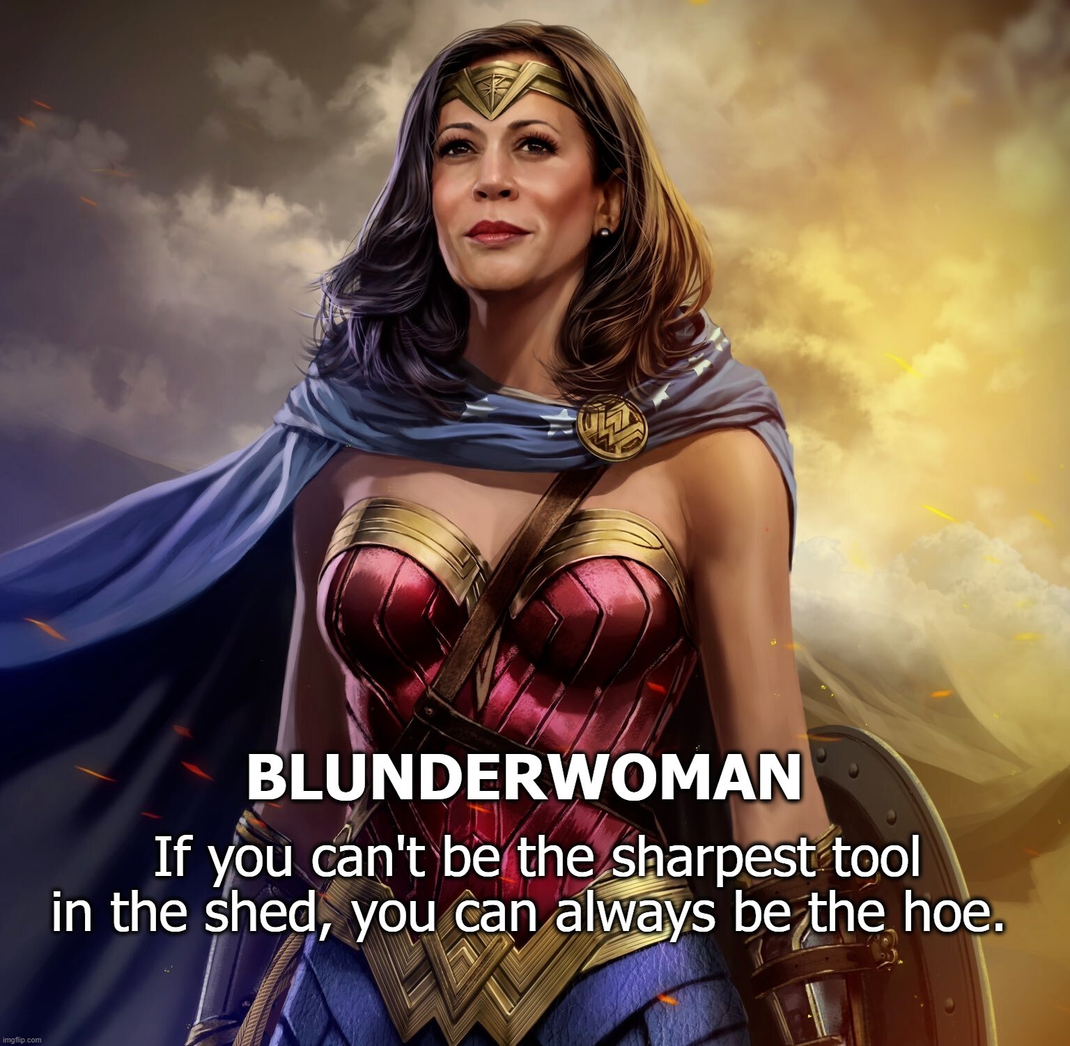 Blunderwoman | image tagged in kamala harris,hoes,ho ho ho,heels up harris,blow jobs,no jobs | made w/ Imgflip meme maker