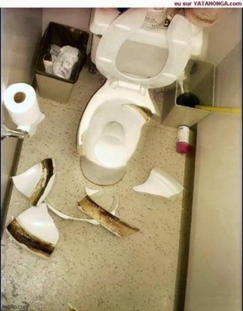 Broken toilet | image tagged in broken toilet | made w/ Imgflip meme maker