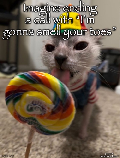 silly goober | Imagine ending a call with “I’m gonna smell your toes”; (very much directed at the_doctor_) | image tagged in silly goober | made w/ Imgflip meme maker
