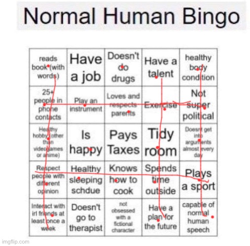 Redrum | image tagged in normal human bingo | made w/ Imgflip meme maker