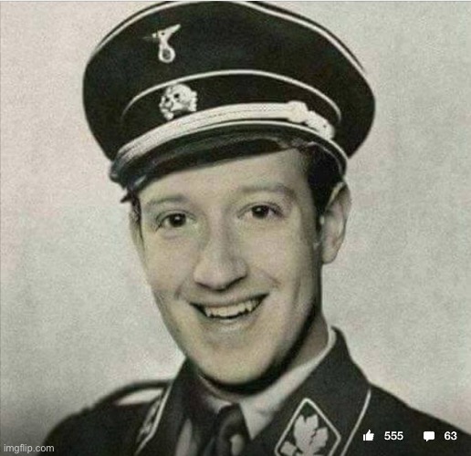 Ze facebook aryans | image tagged in zuckerberg nazi | made w/ Imgflip meme maker