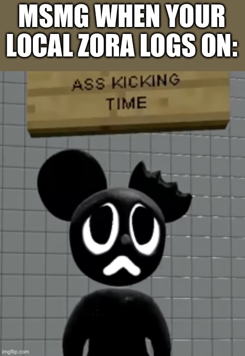 ASS KICKING TIME | MSMG WHEN YOUR LOCAL ZORA LOGS ON: | image tagged in ass kicking time | made w/ Imgflip meme maker