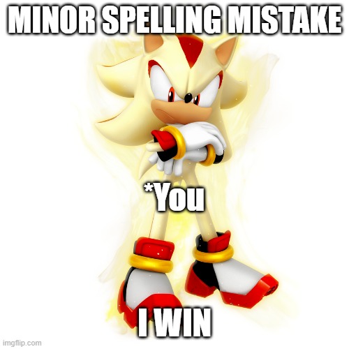 Minor Spelling Mistake HD | *You | image tagged in minor spelling mistake hd | made w/ Imgflip meme maker