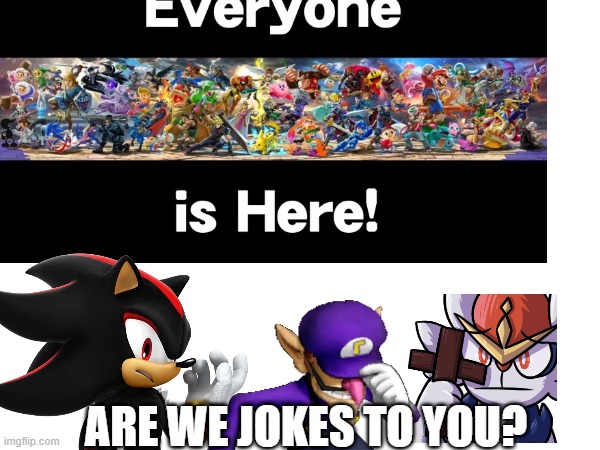 ARE WE JOKES TO YOU? | image tagged in super smash bros | made w/ Imgflip meme maker