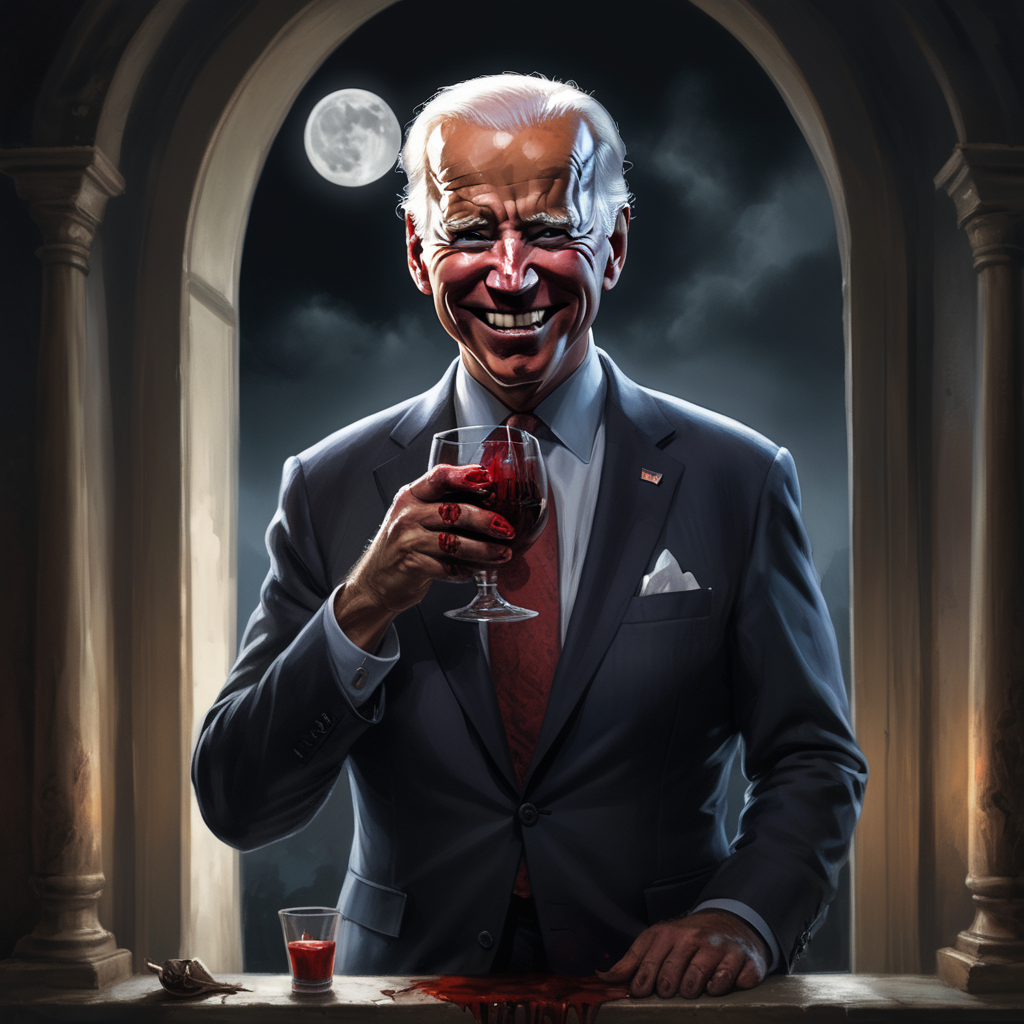 High Quality Biden drinking blood Blank Meme Template