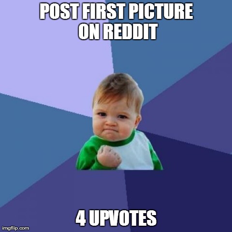 Success Kid Meme | POST FIRST PICTURE ON REDDIT 4 UPVOTES | image tagged in memes,success kid,AdviceAnimals | made w/ Imgflip meme maker