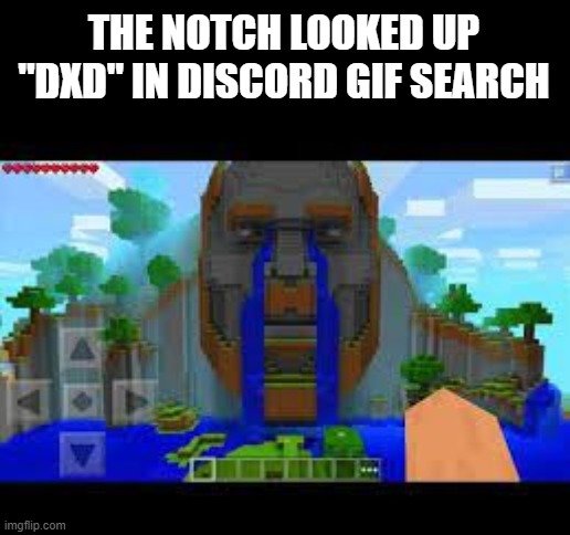 THE NOTCH LOOKED UP "DXD" IN DISCORD GIF SEARCH | image tagged in minecraft memes | made w/ Imgflip meme maker