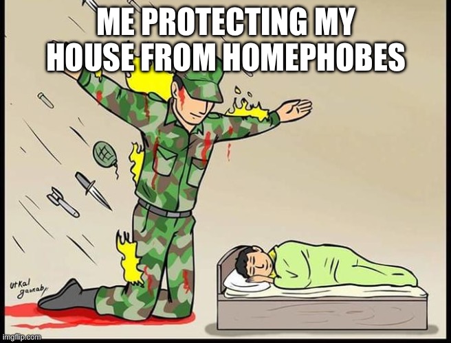 See what i did there? | ME PROTECTING MY HOUSE FROM HOMEPHOBES | image tagged in silent protector | made w/ Imgflip meme maker