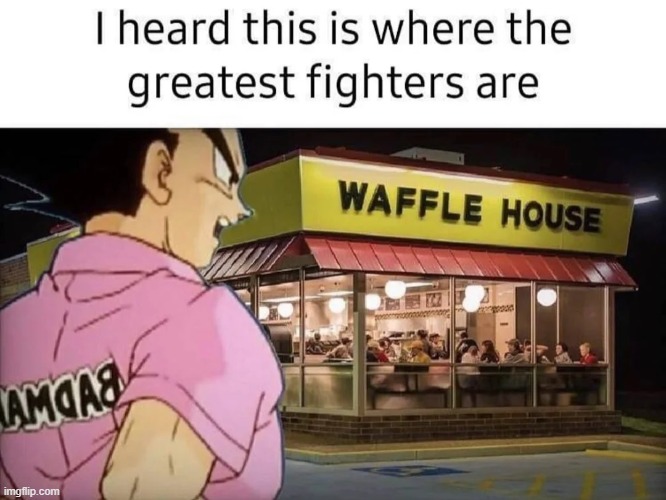 image tagged in dragon ball z,fighter,greatest,waffle house | made w/ Imgflip meme maker