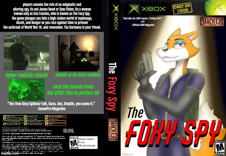 a full cover art Idea of the game adaption of a movie I want to make. full title in comments | stealth as its most realistic; hyper realistic visuals; uses the scenes from the 1992 Film in perfect HD | image tagged in timezone,the foxy spy | made w/ Imgflip meme maker