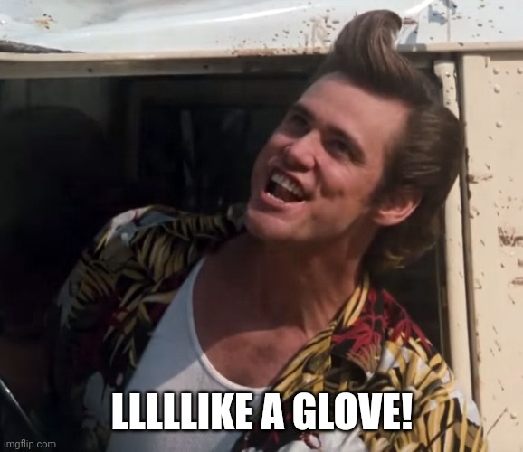 Like a glove | LLLLLIKE A GLOVE! | image tagged in like a glove | made w/ Imgflip meme maker