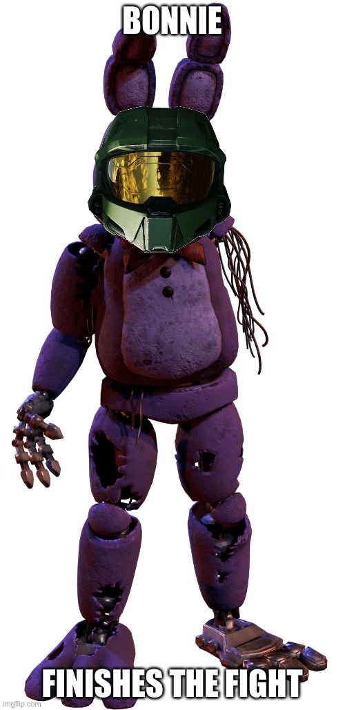 withered bonnie | BONNIE FINISHES THE FIGHT | image tagged in withered bonnie | made w/ Imgflip meme maker