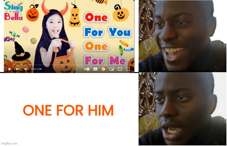 One For You, One For Me, One For Him | ONE FOR HIM | image tagged in disappointed black guy | made w/ Imgflip meme maker