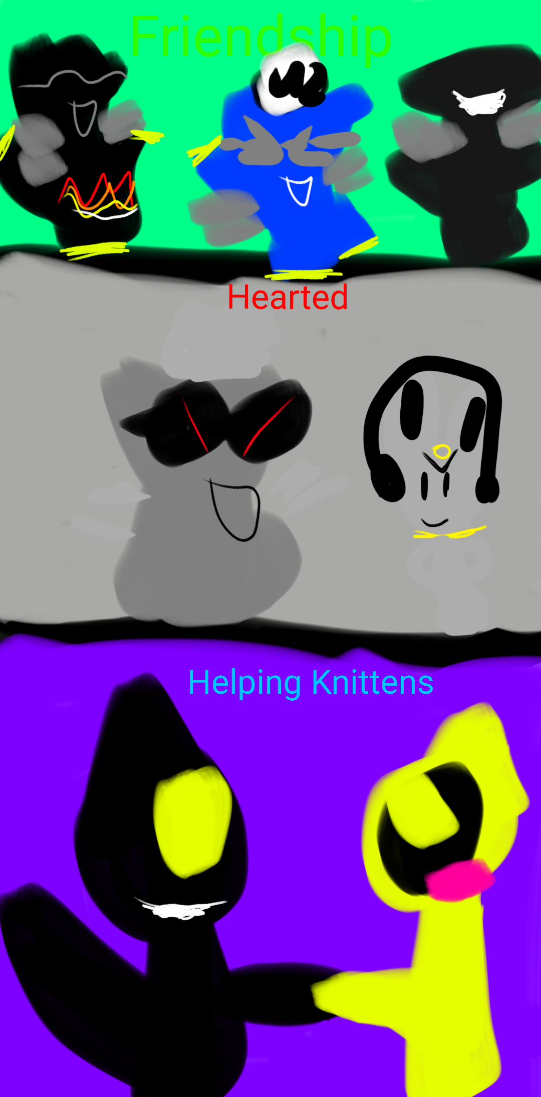 High Quality Friendship, Hearted and Helping Knittens Blank Meme Template