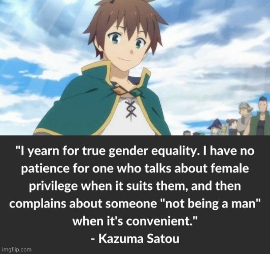 One of my favourite characters and one of my favourite quotes. | image tagged in anime,front page plz,lol,konosuba | made w/ Imgflip meme maker