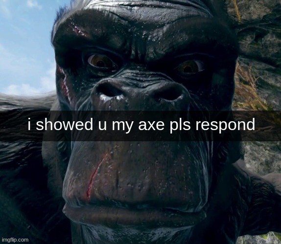 i showed u my axe pls respond | made w/ Imgflip meme maker