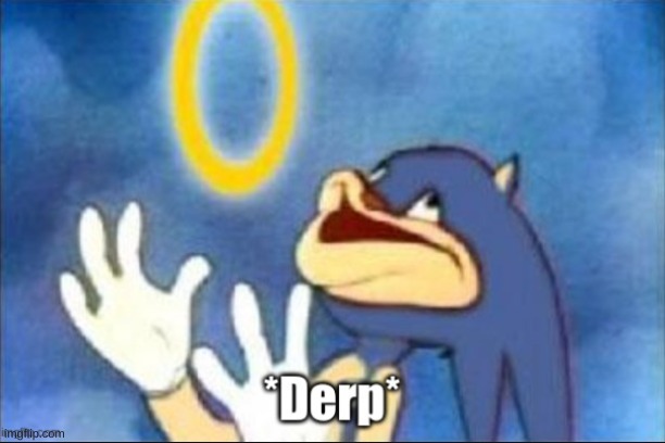 *Derp* | image tagged in sonic derp,memes,new memes | made w/ Imgflip meme maker