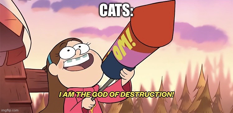 I am the god of destruction | CATS: | image tagged in i am the god of destruction | made w/ Imgflip meme maker