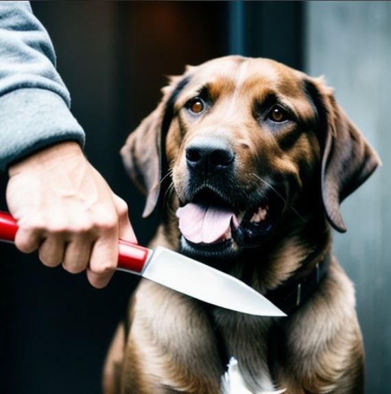 KNIFE ON DOG Blank Meme Template