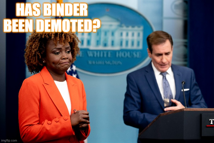 Is DEI On It's Way Out The Door? | HAS BINDER BEEN DEMOTED? | image tagged in memes,press secretary,demoted,diversity,out,door | made w/ Imgflip meme maker
