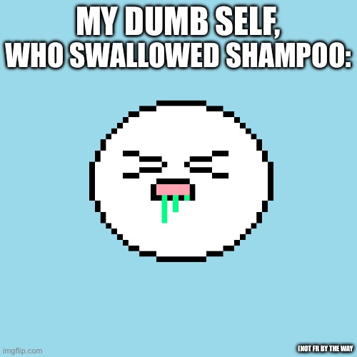 MY DUMB SELF, WHO SWALLOWED SHAMPOO: (NOT FR BY THE WAY | made w/ Imgflip meme maker