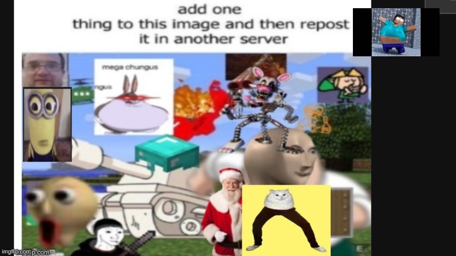 i added the herobrine | image tagged in repost now | made w/ Imgflip meme maker