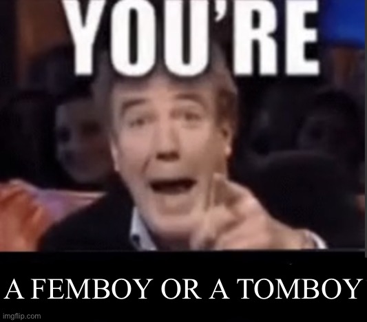 You're X (Blank) | A FEMBOY OR A TOMBOY | image tagged in you're x blank | made w/ Imgflip meme maker