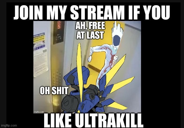 ultrakill stream | image tagged in ultrakill | made w/ Imgflip meme maker