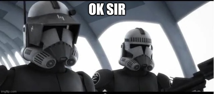 clone troopers | OK SIR | image tagged in clone troopers | made w/ Imgflip meme maker