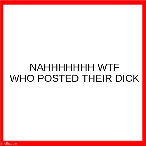 Red box | NAHHHHHHH WTF WHO POSTED THEIR DICK | image tagged in red box | made w/ Imgflip meme maker