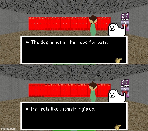 Petting the dog in Atlas Mode | image tagged in baldi's basics | made w/ Imgflip meme maker
