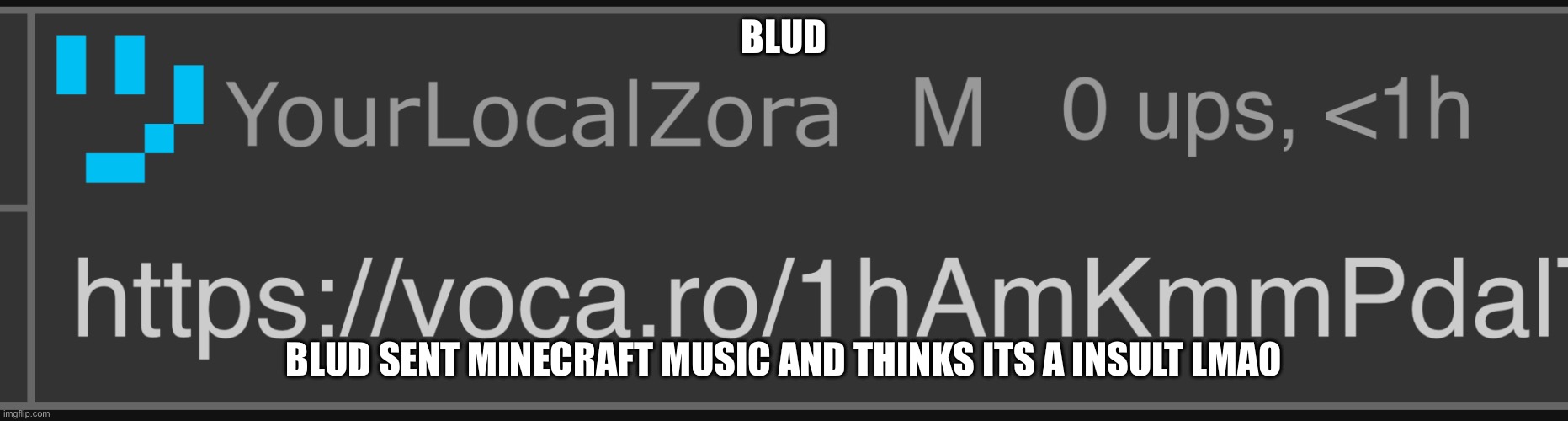 BLUD; BLUD SENT MINECRAFT MUSIC AND THINKS ITS A INSULT LMAO | made w/ Imgflip meme maker