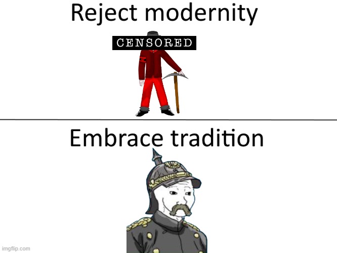 Shitpost Propaganda | image tagged in reject modernity embrace tradition | made w/ Imgflip meme maker