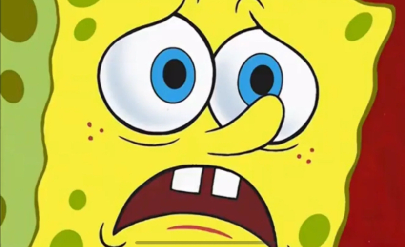 High Quality SpongeBob scared Blank Meme Template