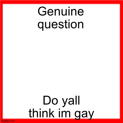 Red box | Genuine question; Do yall think im gay | image tagged in red box | made w/ Imgflip meme maker