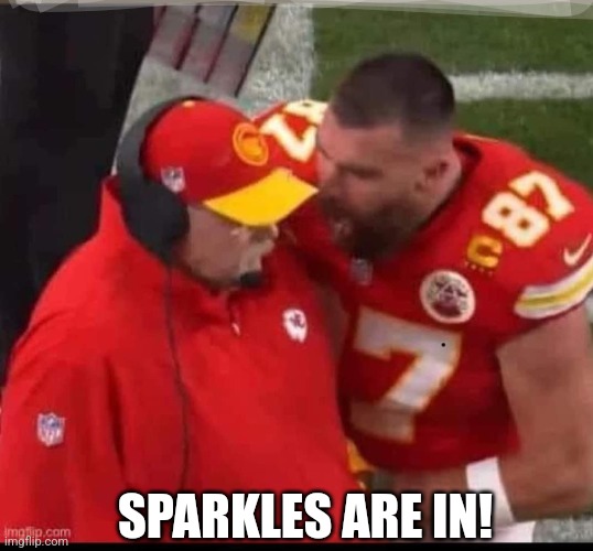 SPARKLES ARE IN! | image tagged in new girl,travis kelce | made w/ Imgflip meme maker